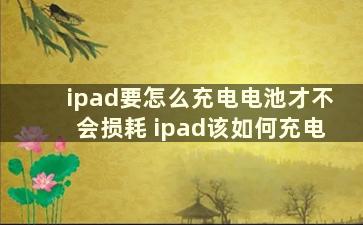 ipad要怎么充电电池才不会损耗 ipad该如何充电